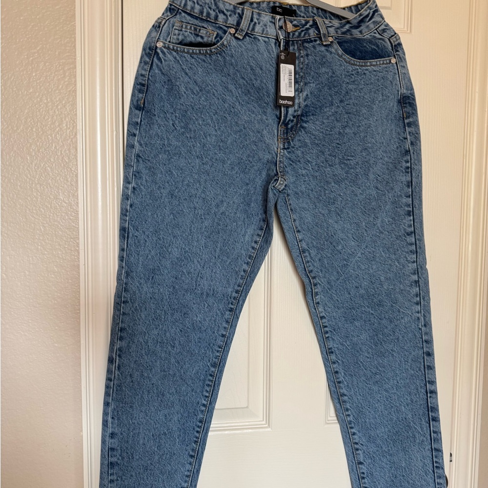 Boohoo Petite Blue Boyfriend Jeans